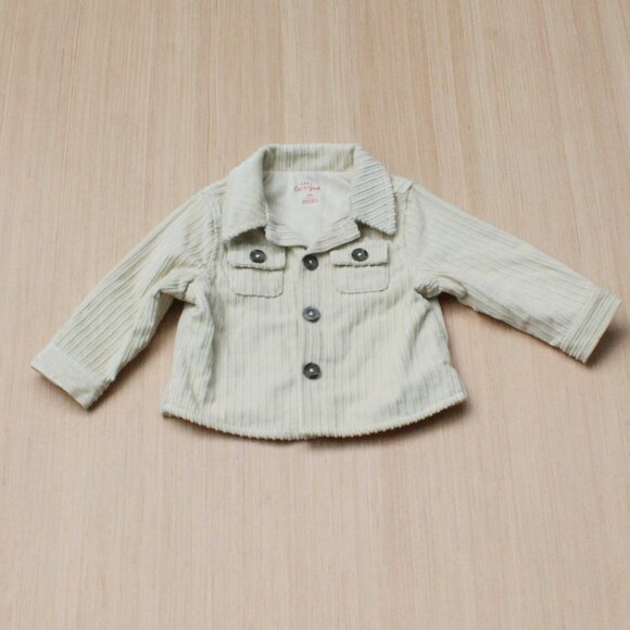 Cat & Jack Toddler Corduroy Shirt-Jacket 12M Cream Button-Up Long Sleeve - Picture 1 of 8